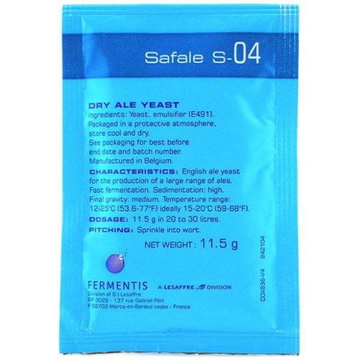 Дрожжи пивные Fermentis Safale S-04 (11,5гр)